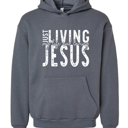Just Loving Him Unisex Christian Pullover Hooded Sweatshirt - ClaimedbyGodDesigns