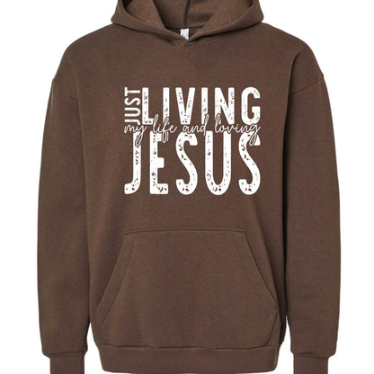 Just Loving Him Unisex Christian Pullover Hooded Sweatshirt - ClaimedbyGodDesigns