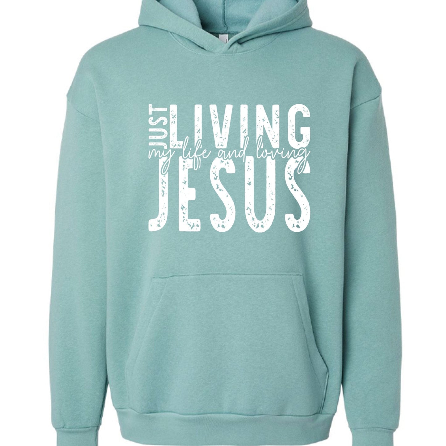 Just Loving Him Unisex Christian Pullover Hooded Sweatshirt - ClaimedbyGodDesigns