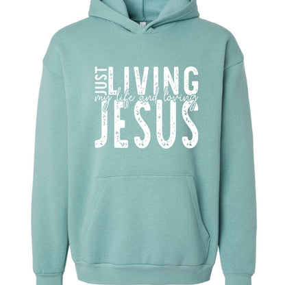 Just Loving Him Unisex Christian Pullover Hooded Sweatshirt - ClaimedbyGodDesigns