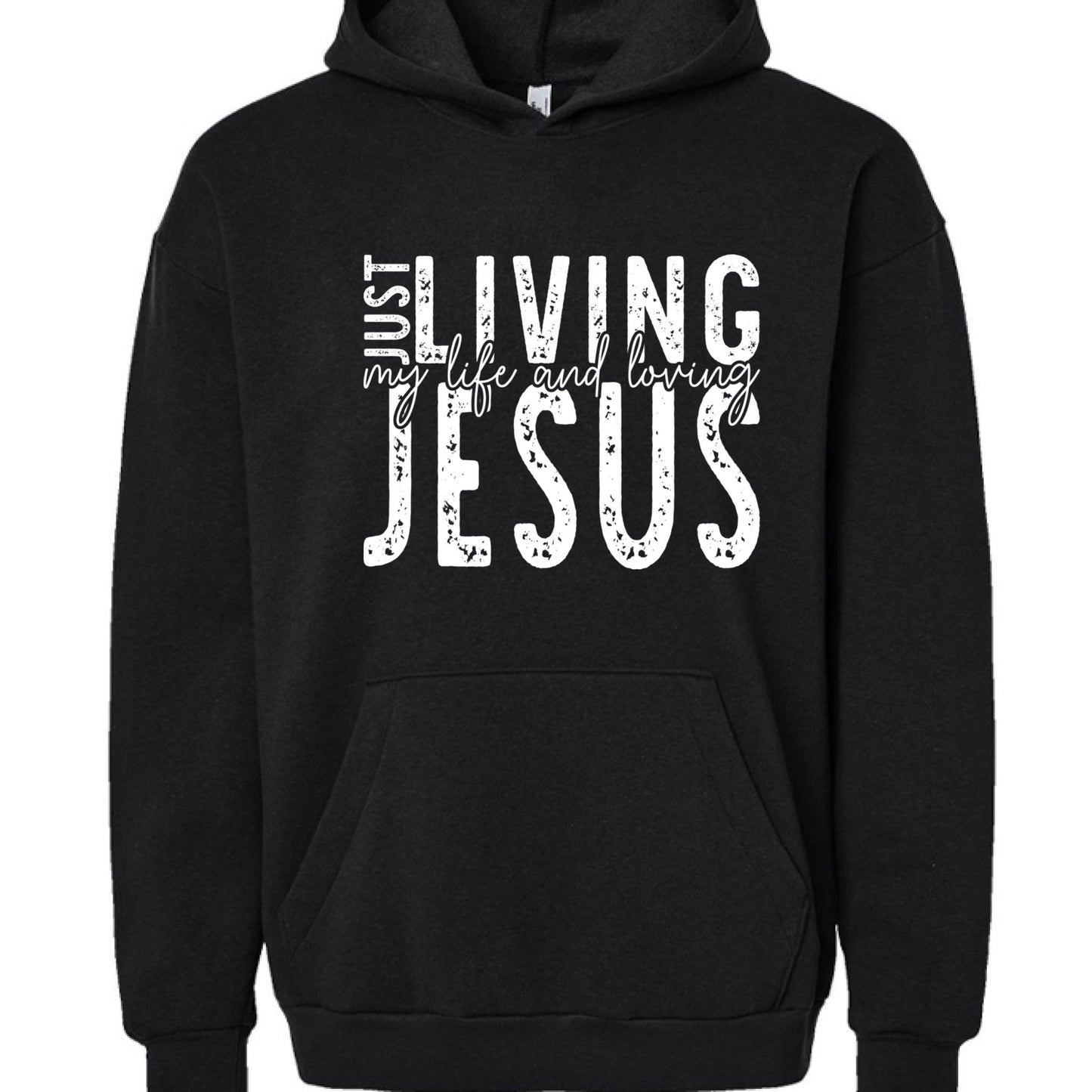 Just Loving Him Unisex Christian Pullover Hooded Sweatshirt - ClaimedbyGodDesigns