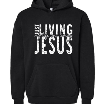 Just Loving Him Unisex Christian Pullover Hooded Sweatshirt - ClaimedbyGodDesigns