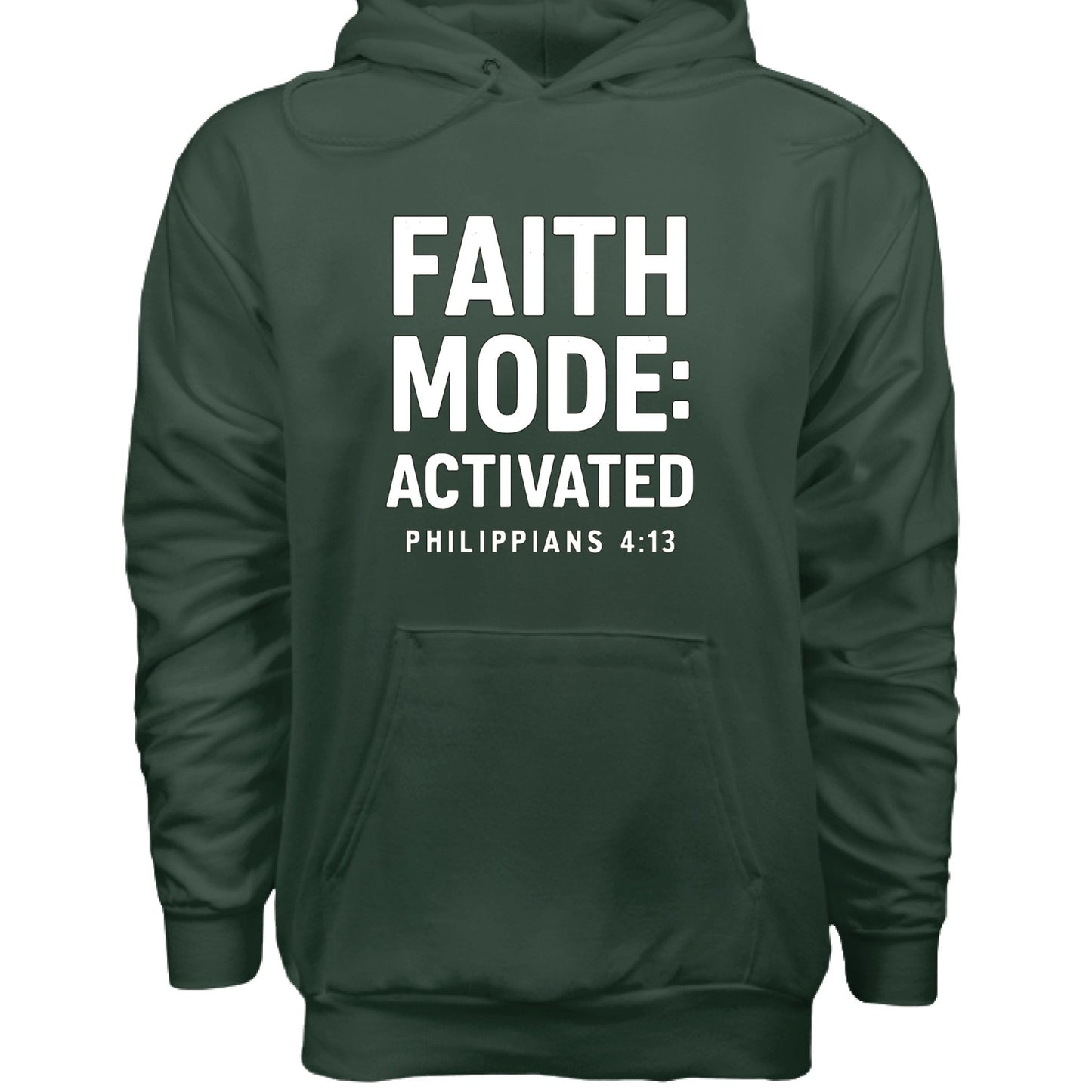 Faith Mode Activated Unisex Christian Pullover Hooded Sweatshirt - ClaimedbyGodDesigns