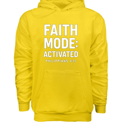 Faith Mode Activated Unisex Christian Pullover Hooded Sweatshirt - ClaimedbyGodDesigns