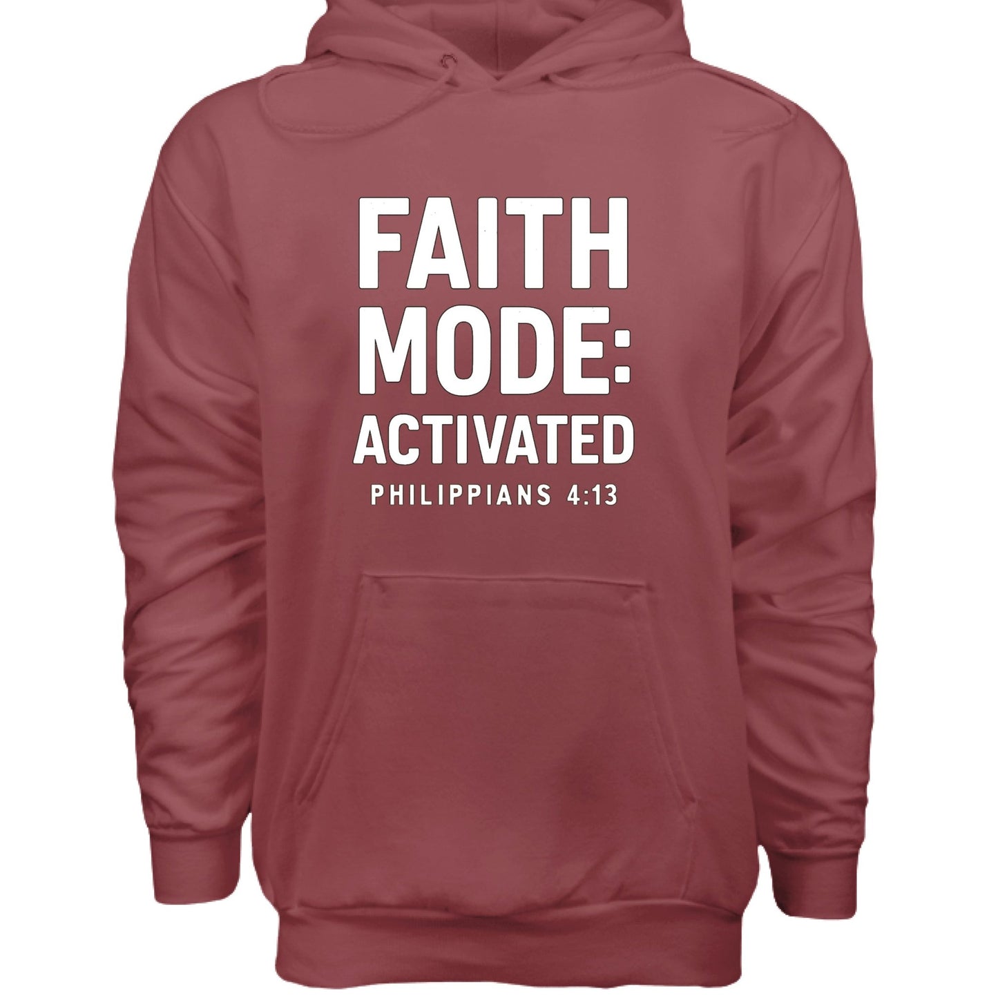 Faith Mode Activated Unisex Christian Pullover Hooded Sweatshirt - ClaimedbyGodDesigns