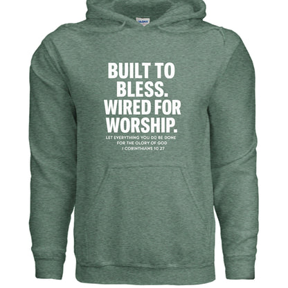 Wired For Worship Unisex Christian Pullover Hooded Sweatshirt - ClaimedbyGodDesigns
