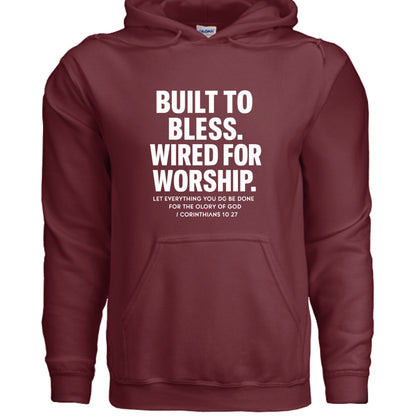 Wired For Worship Unisex Christian Pullover Hooded Sweatshirt - ClaimedbyGodDesigns