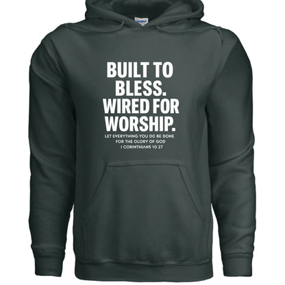 Wired For Worship Unisex Christian Pullover Hooded Sweatshirt - ClaimedbyGodDesigns