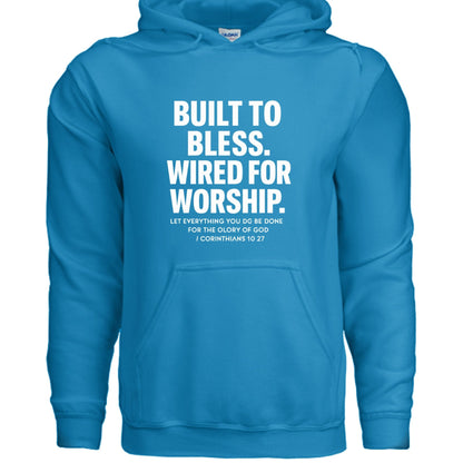 Wired For Worship Unisex Christian Pullover Hooded Sweatshirt - ClaimedbyGodDesigns