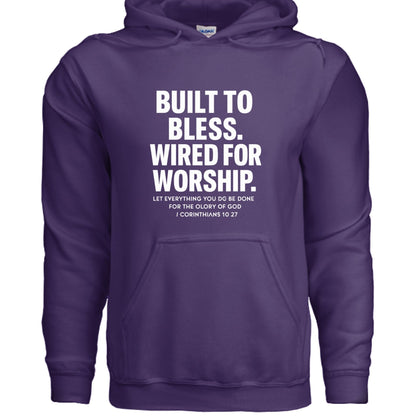 Wired For Worship Unisex Christian Pullover Hooded Sweatshirt - ClaimedbyGodDesigns