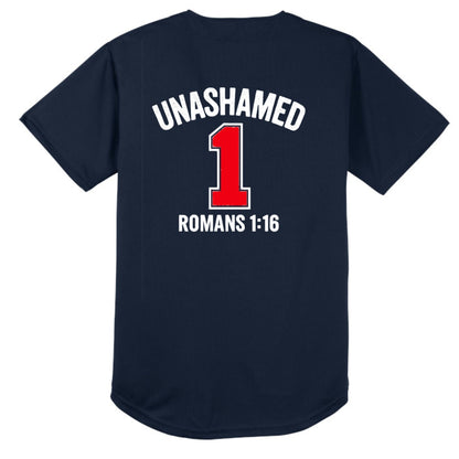 Unashamed Men's Christian Tough Mesh Full - button Jersey - ClaimedbyGodDesigns