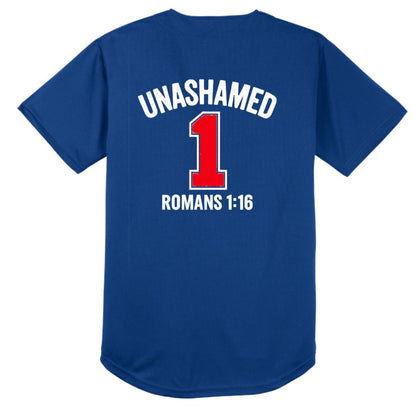 Unashamed Men's Christian Tough Mesh Full - button Jersey - ClaimedbyGodDesigns