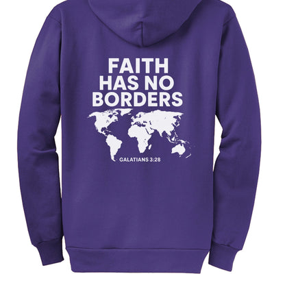 Faith Has No Borders Unisex Christian Full - Zip Hooded Sweatshirt - ClaimedbyGodDesigns