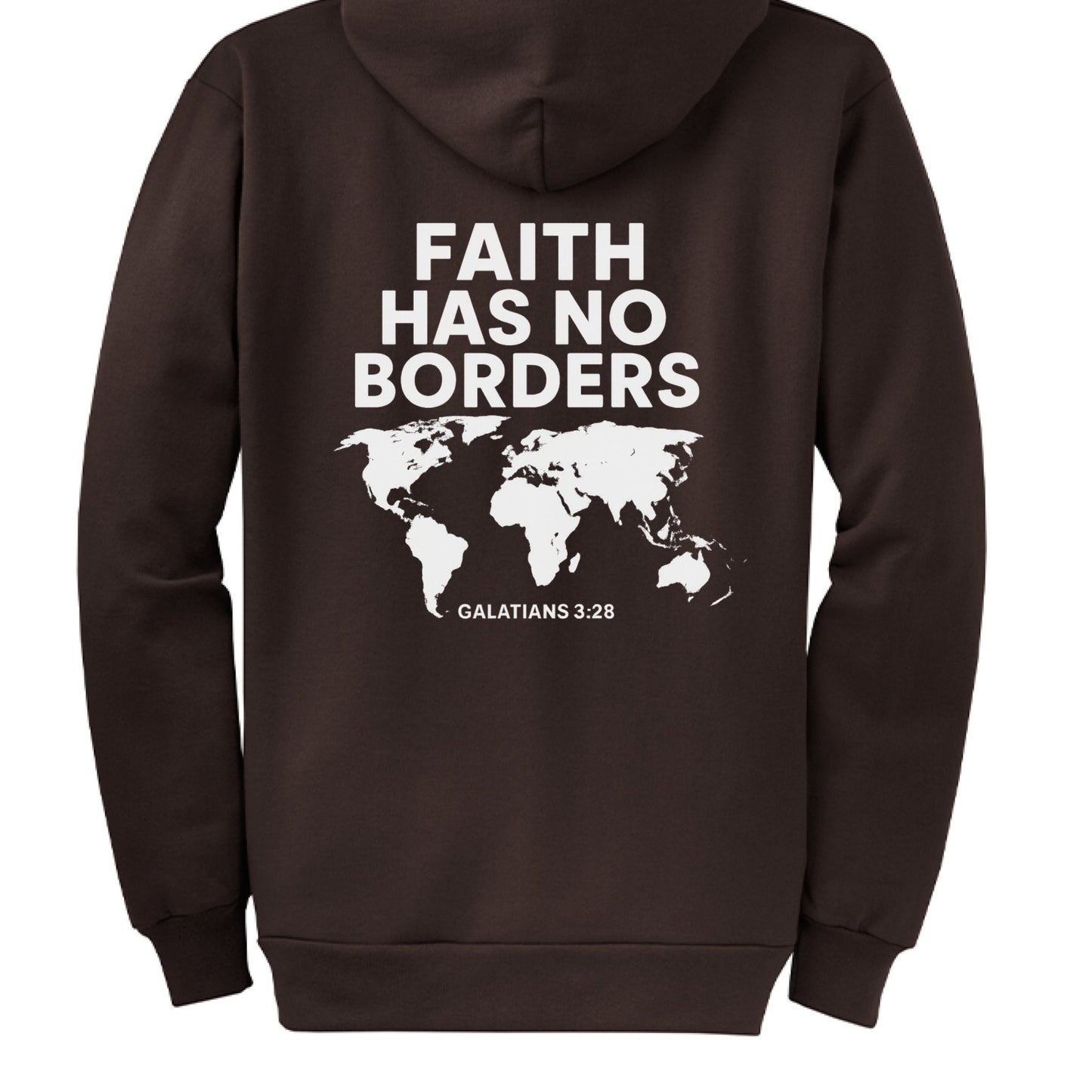Faith Has No Borders Unisex Christian Full - Zip Hooded Sweatshirt - ClaimedbyGodDesigns