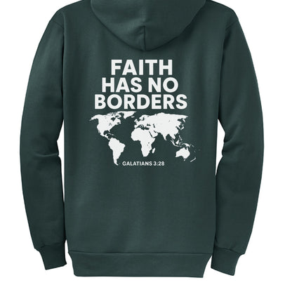 Faith Has No Borders Unisex Christian Full - Zip Hooded Sweatshirt - ClaimedbyGodDesigns