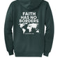 Faith Has No Borders Unisex Christian Full - Zip Hooded Sweatshirt - ClaimedbyGodDesigns