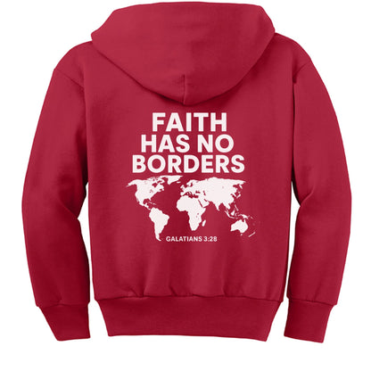 Faith has no borders Youth Christian Full - Zip Hooded Sweatshirt - ClaimedbyGodDesigns