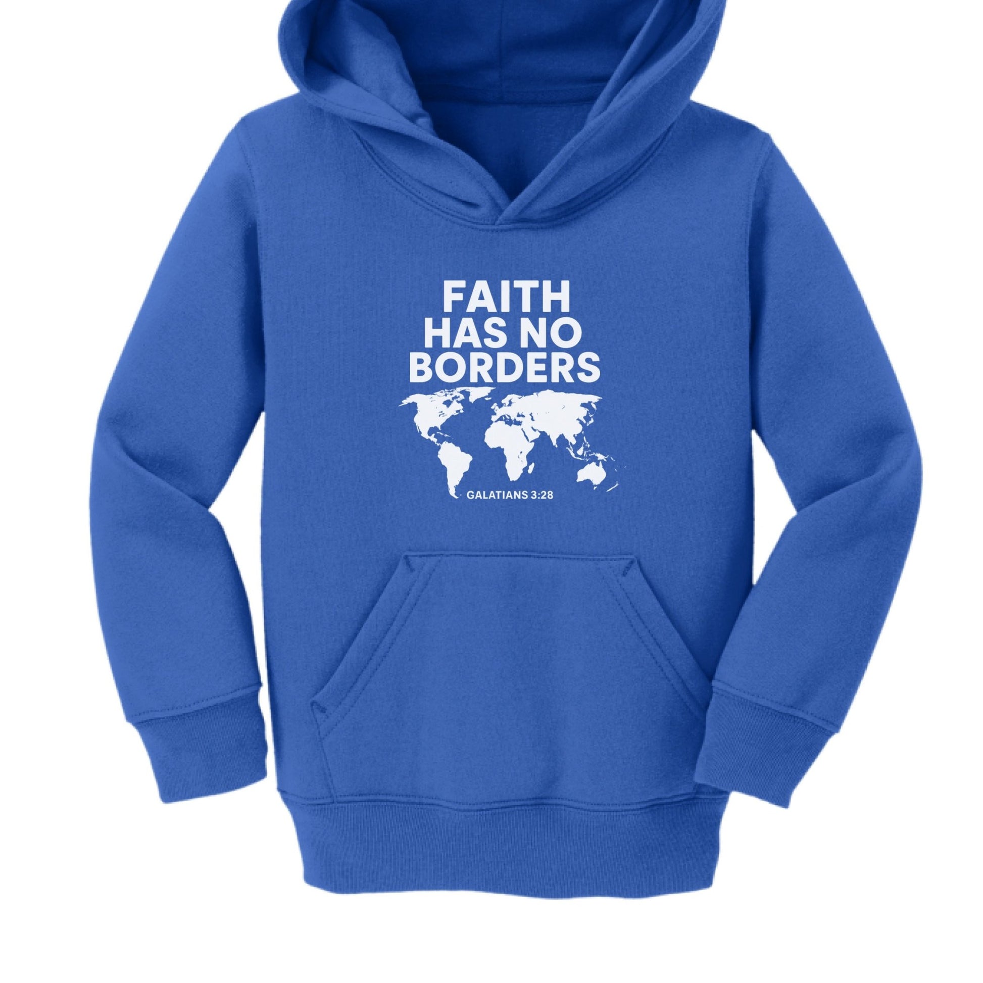 Faith Has No Borders Toddler Christian Pullover Hooded Sweatshirt - ClaimedbyGodDesigns