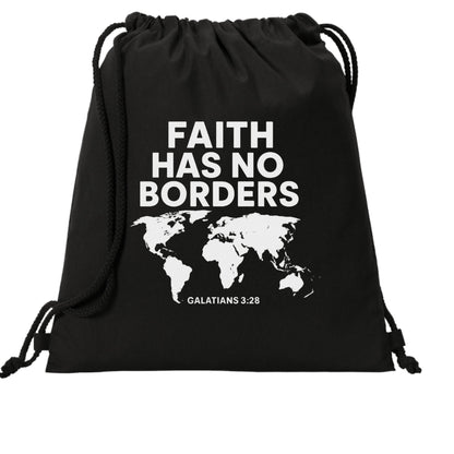 Faith Has No Borders Christian Drawstring Bag - ClaimedbyGodDesigns