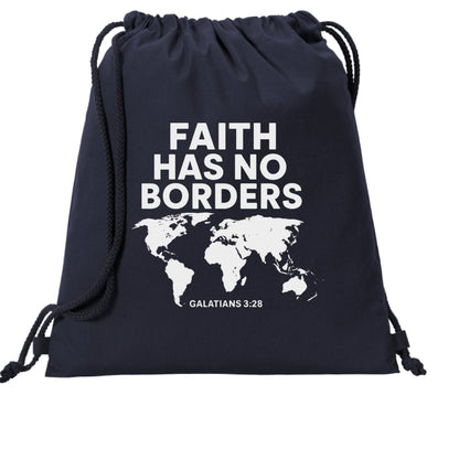Faith Has No Borders Christian Drawstring Bag - ClaimedbyGodDesigns