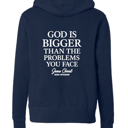 He Is Bigger Christian Unisex Full - Zip Hooded Sweatshirt - ClaimedbyGodDesigns