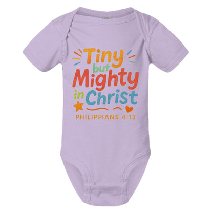 Tiny But Mighty Baby Christian Jumpsuit - ClaimedbyGodDesigns