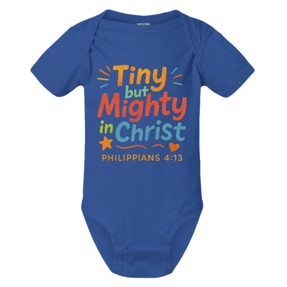 Tiny But Mighty Baby Christian Jumpsuit - ClaimedbyGodDesigns