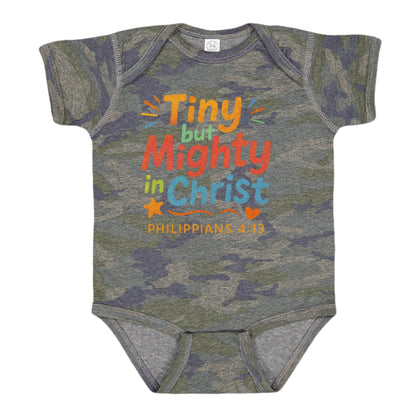 Tiny But Mighty Baby Christian Jumpsuit - ClaimedbyGodDesigns