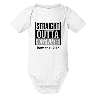 Straight Outta Holy Water Baby Christian Jumpsuit - ClaimedbyGodDesigns