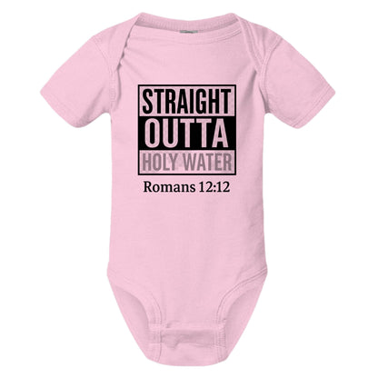 Straight Outta Holy Water Baby Christian Jumpsuit - ClaimedbyGodDesigns