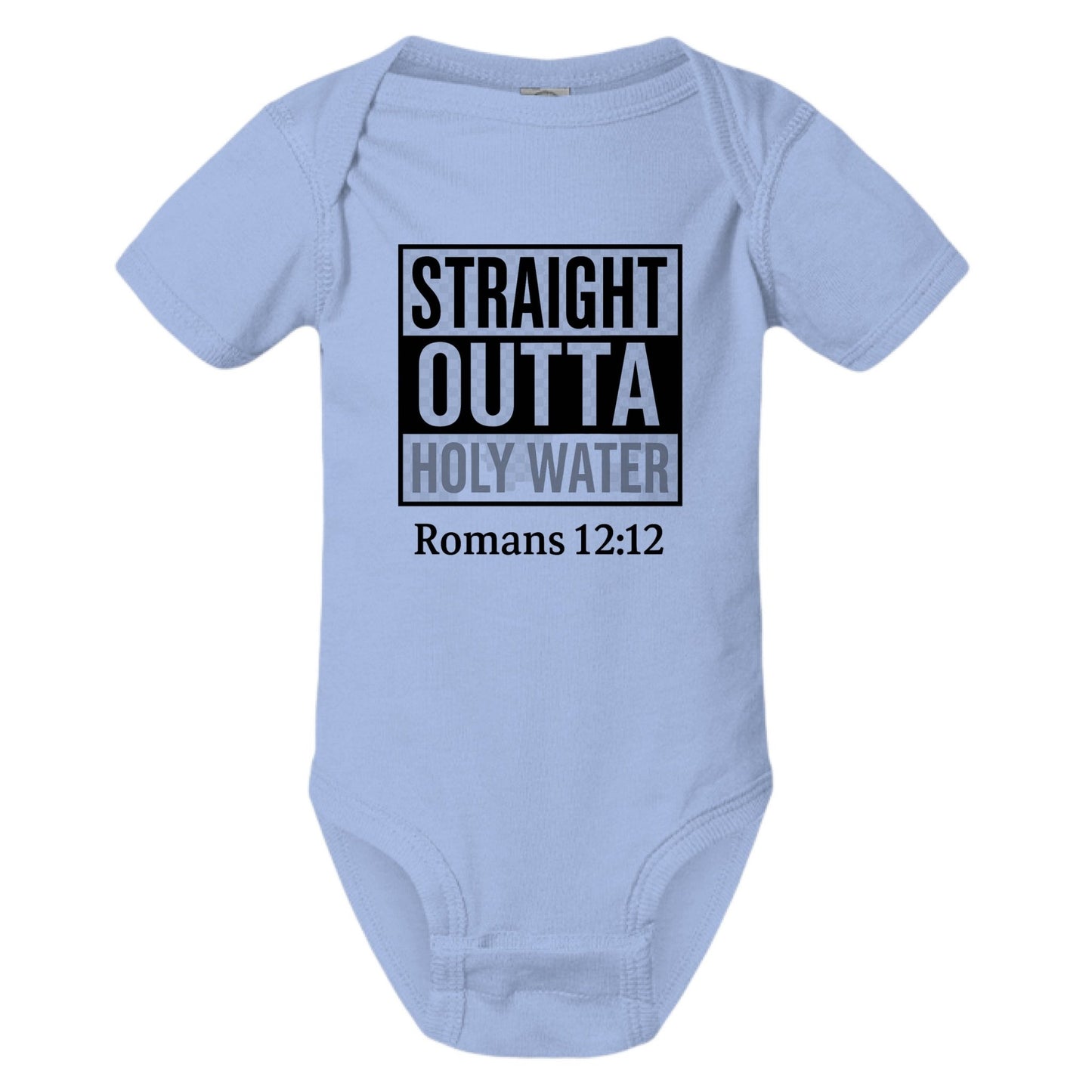 Straight Outta Holy Water Baby Christian Jumpsuit - ClaimedbyGodDesigns