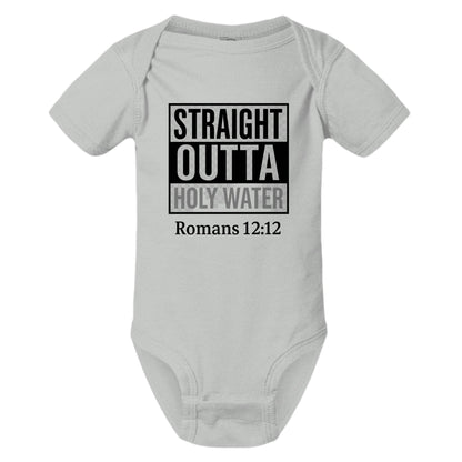 Straight Outta Holy Water Baby Christian Jumpsuit - ClaimedbyGodDesigns