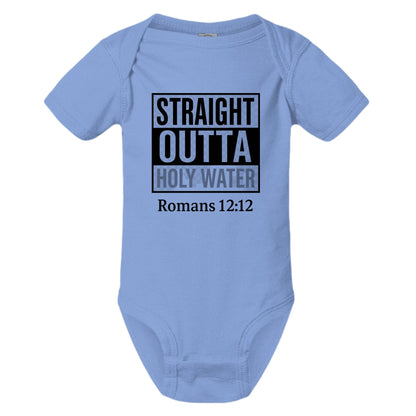 Straight Outta Holy Water Baby Christian Jumpsuit - ClaimedbyGodDesigns