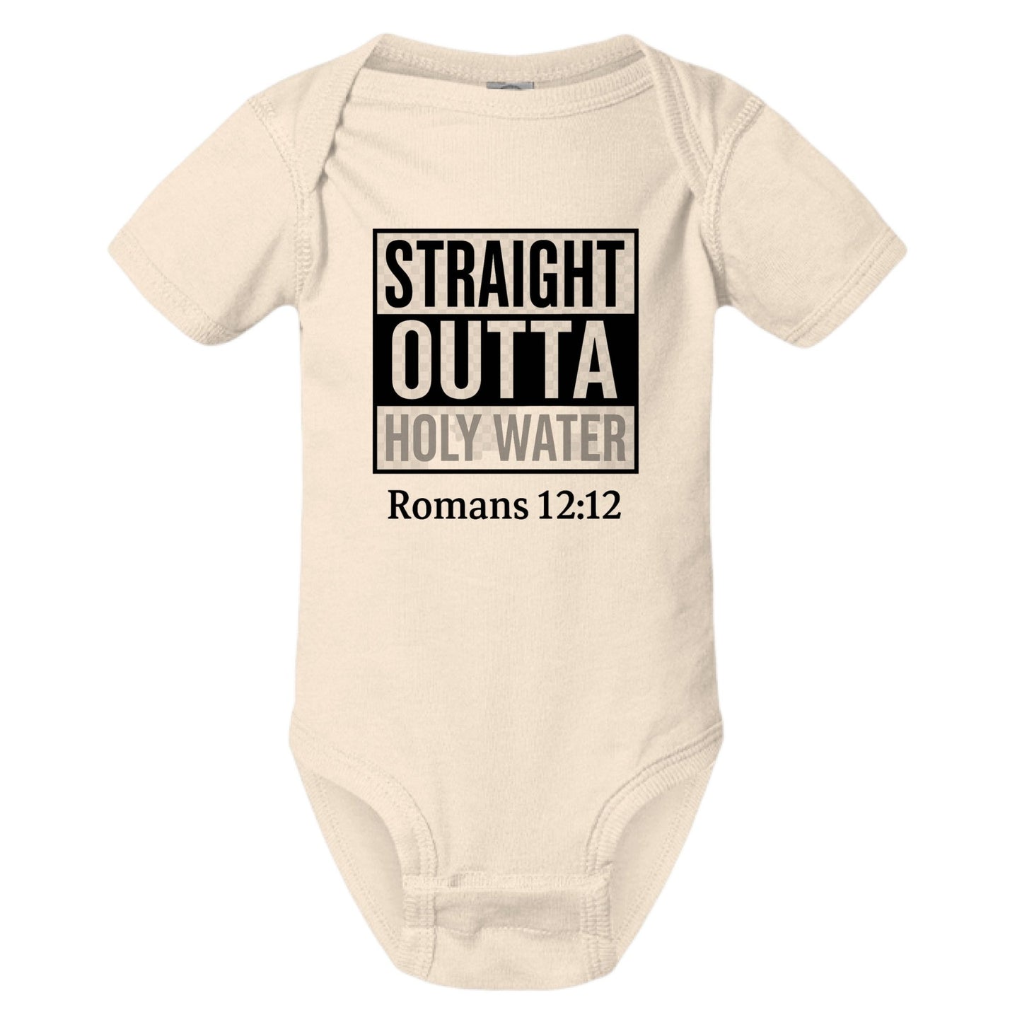 Straight Outta Holy Water Baby Christian Jumpsuit - ClaimedbyGodDesigns