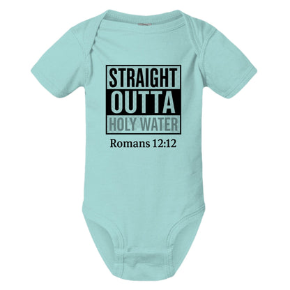Straight Outta Holy Water Baby Christian Jumpsuit - ClaimedbyGodDesigns