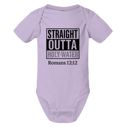 Straight Outta Holy Water Baby Christian Jumpsuit - ClaimedbyGodDesigns