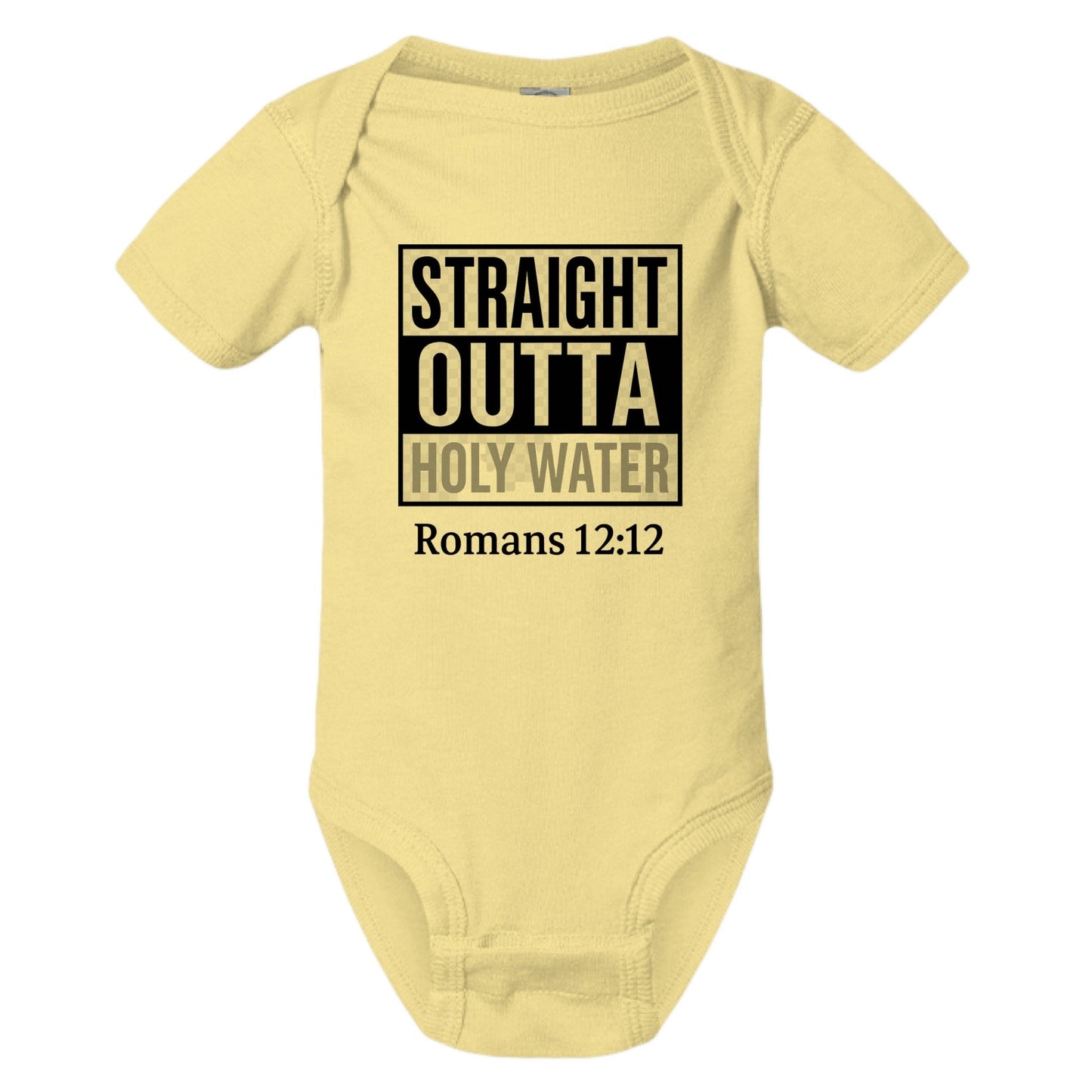 Straight Outta Holy Water Baby Christian Jumpsuit - ClaimedbyGodDesigns