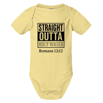 Straight Outta Holy Water Baby Christian Jumpsuit - ClaimedbyGodDesigns