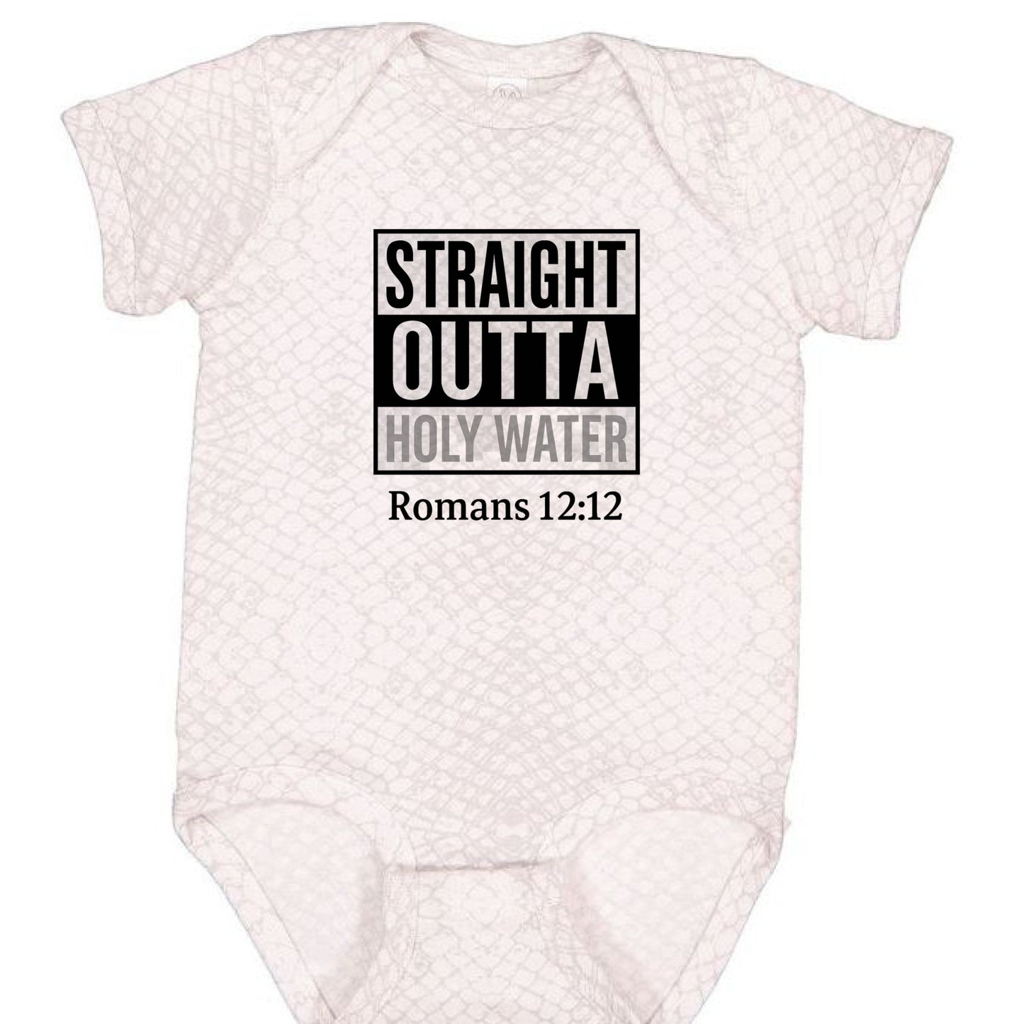 Straight Outta Holy Water Baby Christian Jumpsuit - ClaimedbyGodDesigns