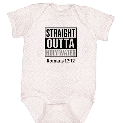 Straight Outta Holy Water Baby Christian Jumpsuit - ClaimedbyGodDesigns