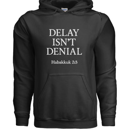Delay Isn't Denial Unisex Christian Pullover Hooded Sweatshirt - ClaimedbyGodDesigns