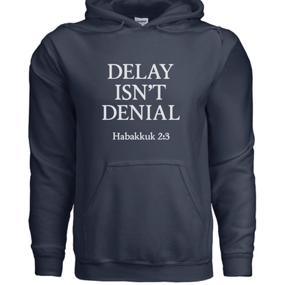 Delay Isn't Denial Unisex Christian Pullover Hooded Sweatshirt - ClaimedbyGodDesigns