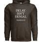 Delay Isn't Denial Unisex Christian Pullover Hooded Sweatshirt - ClaimedbyGodDesigns
