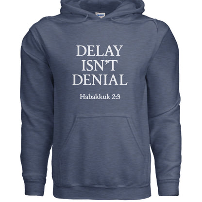Delay Isn't Denial Unisex Christian Pullover Hooded Sweatshirt - ClaimedbyGodDesigns