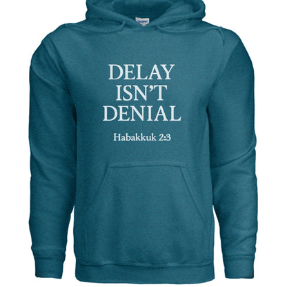Delay Isn't Denial Unisex Christian Pullover Hooded Sweatshirt - ClaimedbyGodDesigns