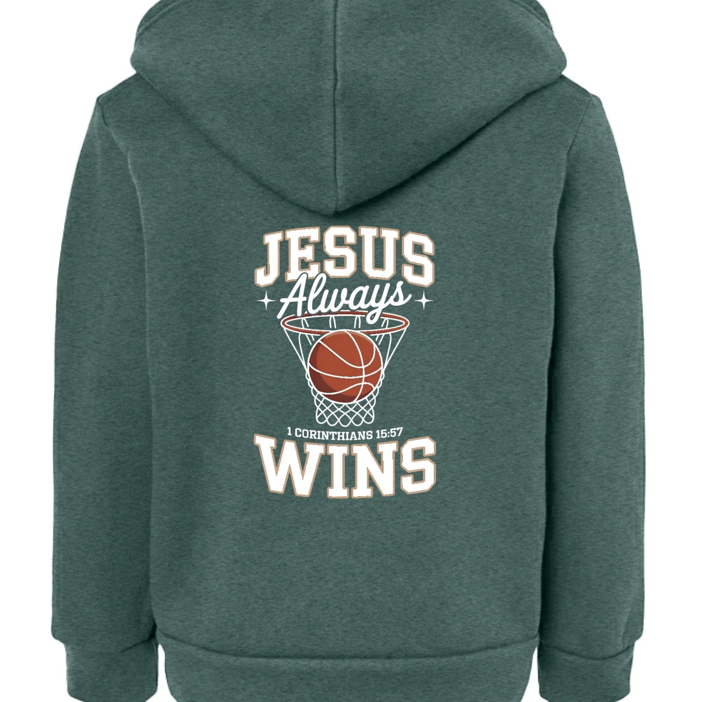 He Always Wins Toddler Christian Full - zip Hooded Sweatshirt - ClaimedbyGodDesigns