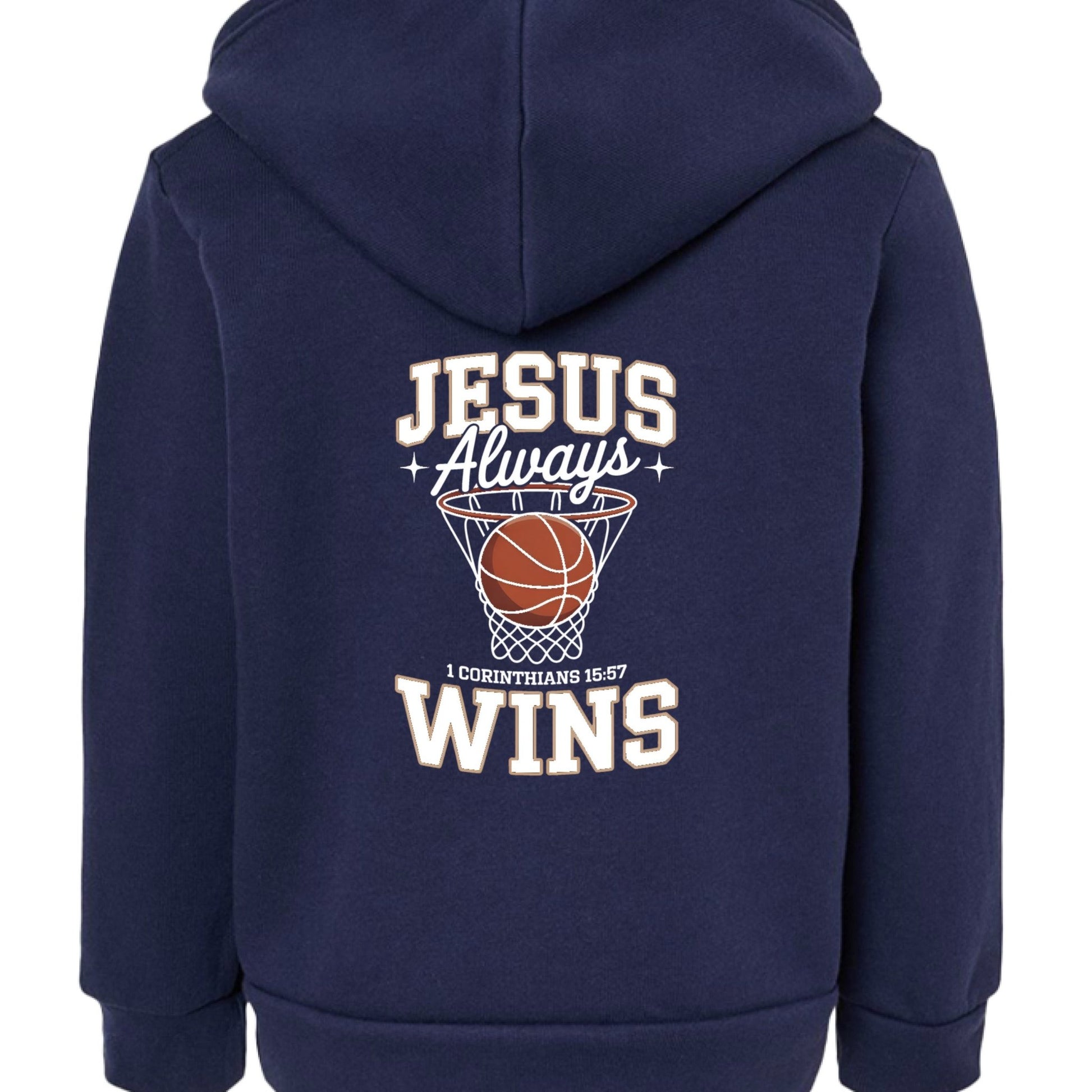 He Always Wins Toddler Christian Full - zip Hooded Sweatshirt - ClaimedbyGodDesigns