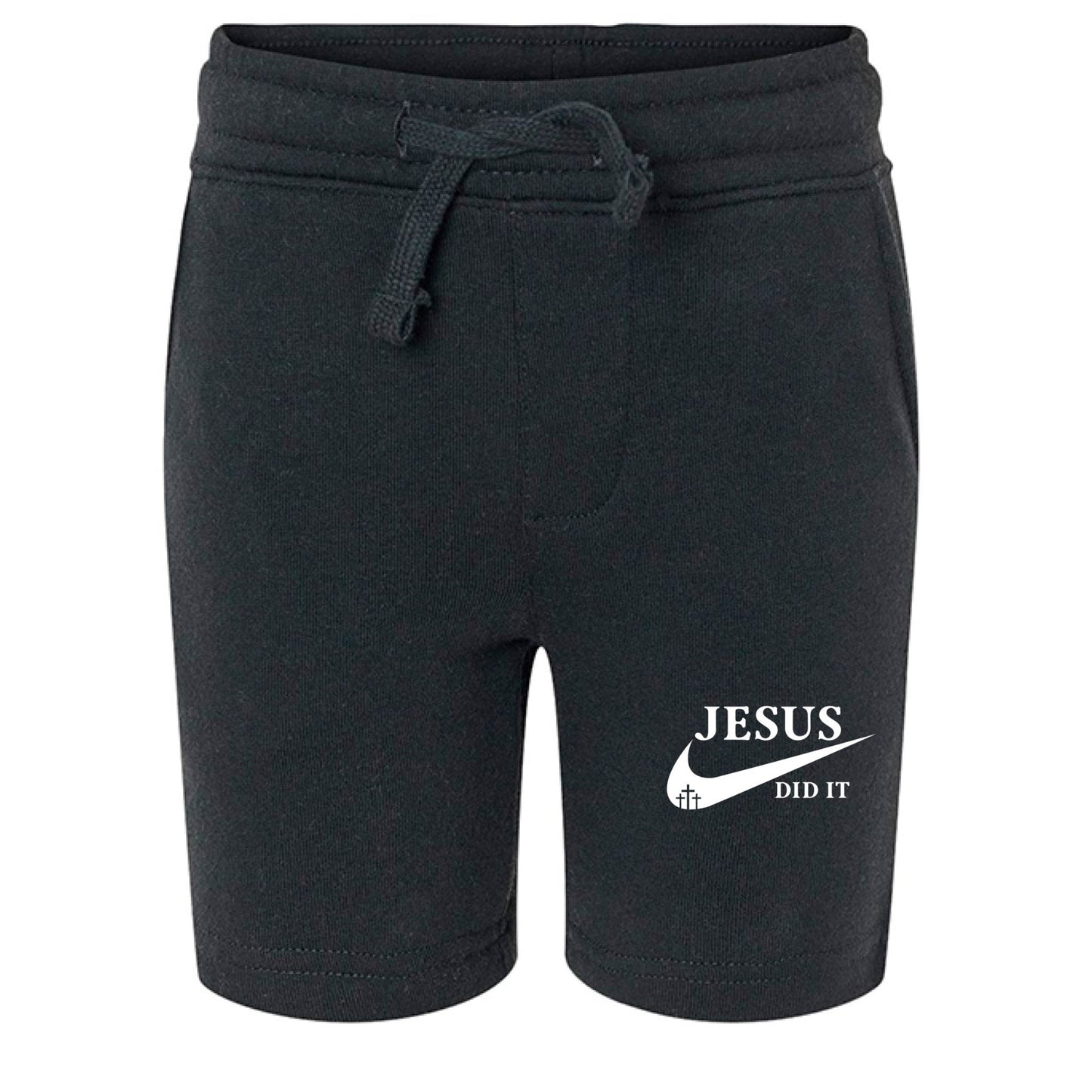 He Did It Toddler Christian Lightweight Special Blend Sweatshorts - ClaimedbyGodDesigns