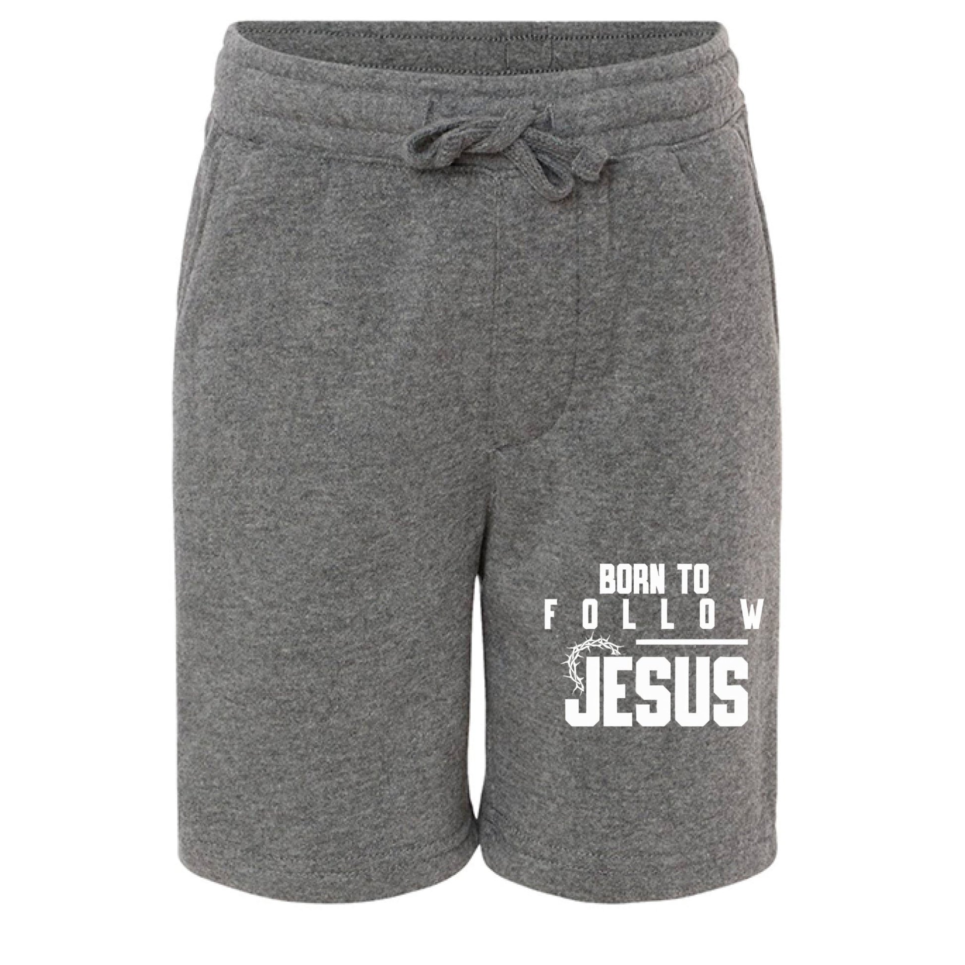 Born To Follow Him Toddler Christian Lightweight Special Blend Sweatshorts - ClaimedbyGodDesigns