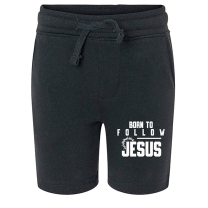 Born To Follow Him Toddler Christian Lightweight Special Blend Sweatshorts - ClaimedbyGodDesigns